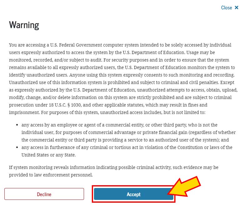 studentaid.gov warning