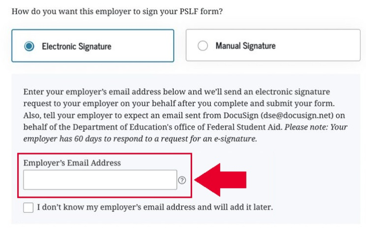 Step 7 Submit PSLF Form to Employer