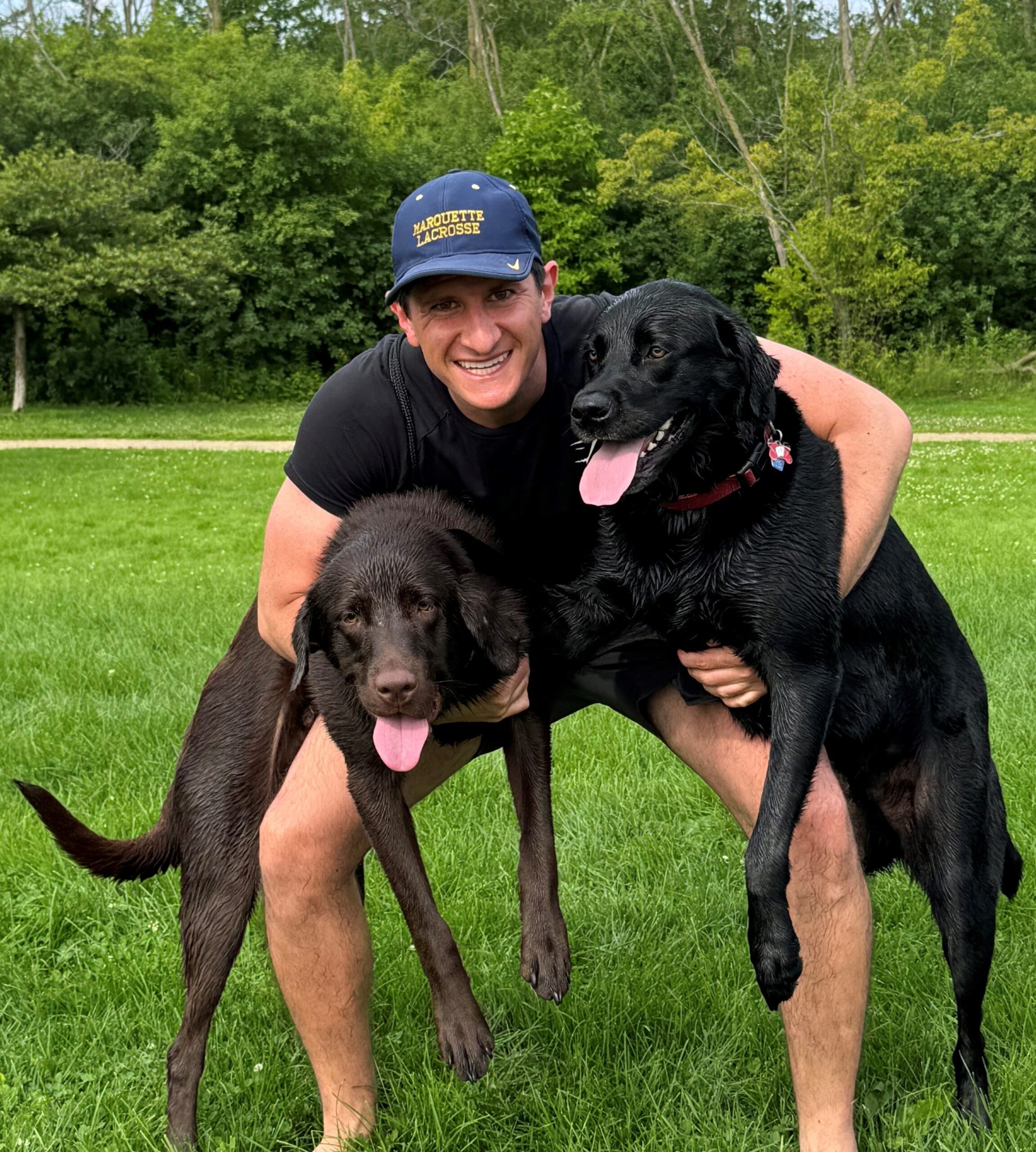 Michael with his dogs